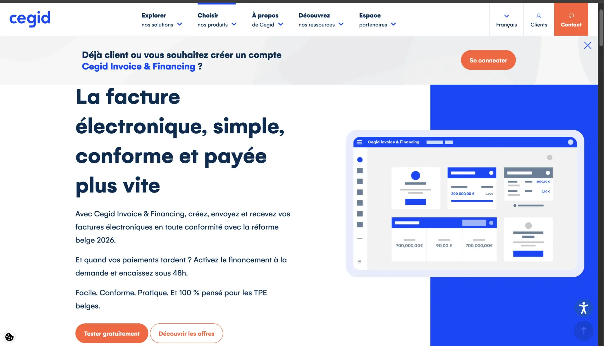 Interface de Cegid Invoice & Financing Interface de Cegid Invoice & Financing
