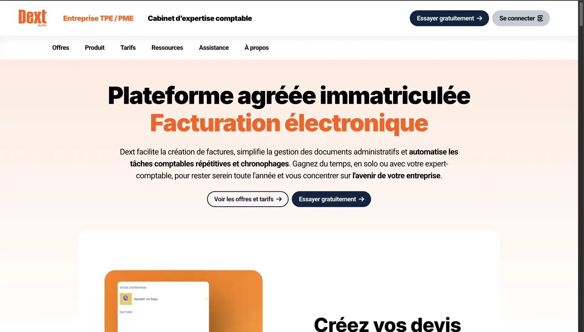 Interface de Dext pour gérer ses flux entrants Interface de Dext pour gérer ses flux entrants