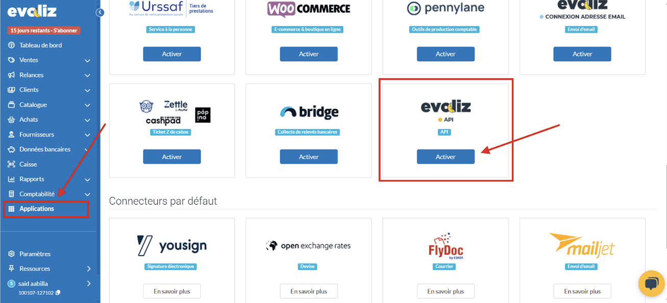 Interface du tableau de bord Evoliz avec suivi de trésorerie et factures en attente Interface du tableau de bord Evoliz avec suivi de trésorerie et factures en attente