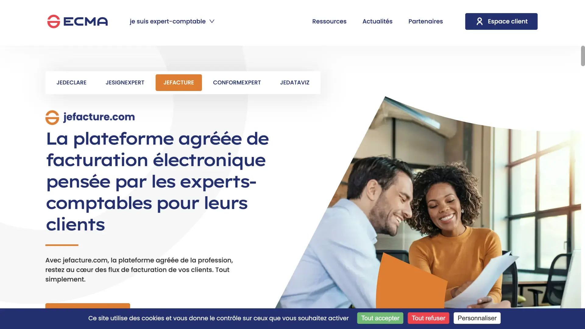 Interface d'accueil du dashboard Jefacture.com Interface d'accueil du dashboard Jefacture.com