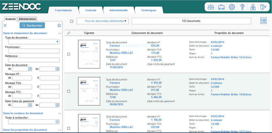 Interface Zeendoc avec vue sur le bureau de gestion documentaire et les armoires de classement Interface Zeendoc avec vue sur le bureau de gestion documentaire et les armoires de classement